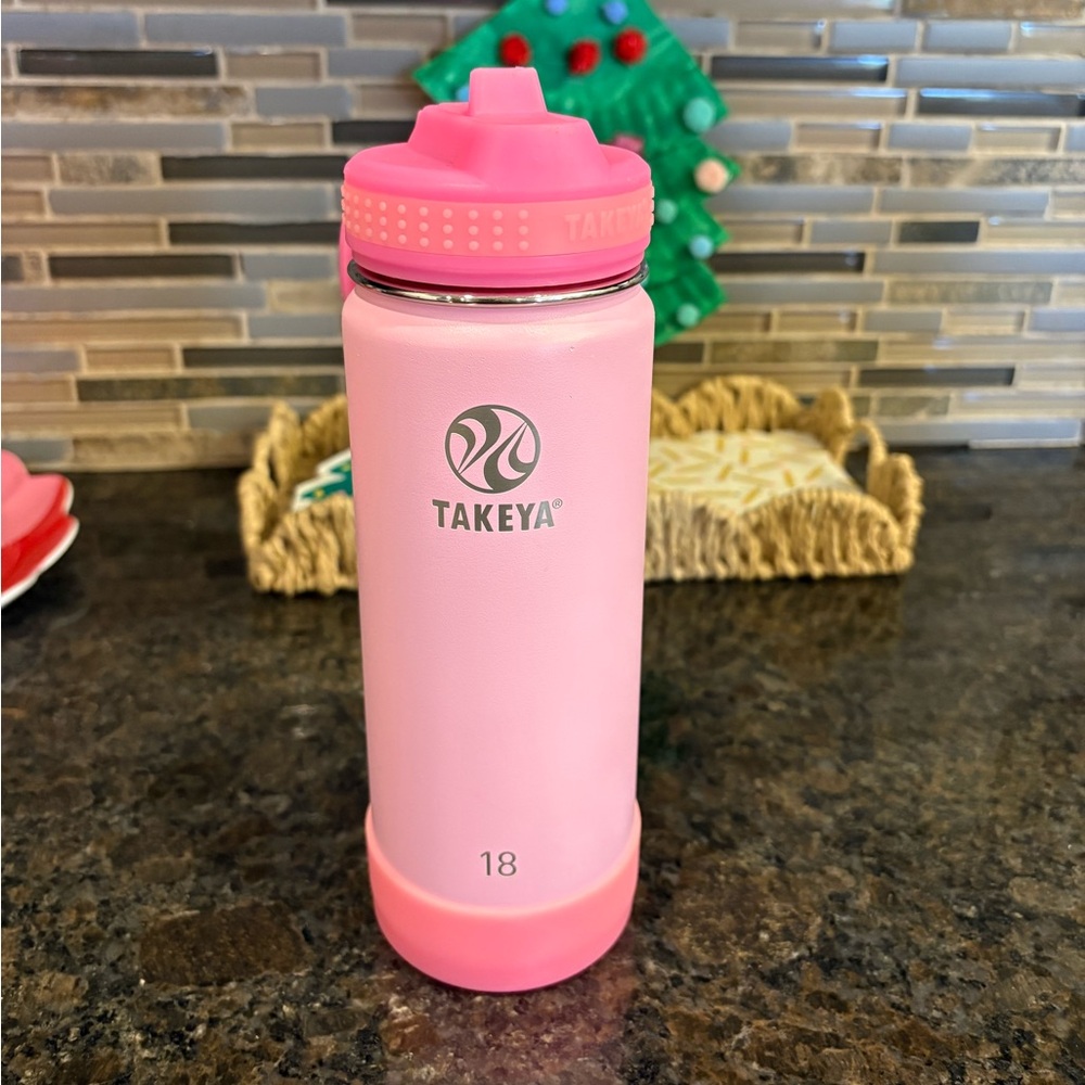 18oz Takeya Pink Water Bottle